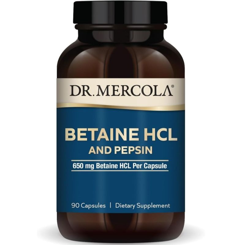 Dr. Mercola Betaine HCL & Pepsin | 90 Capsules | Discontinued Item