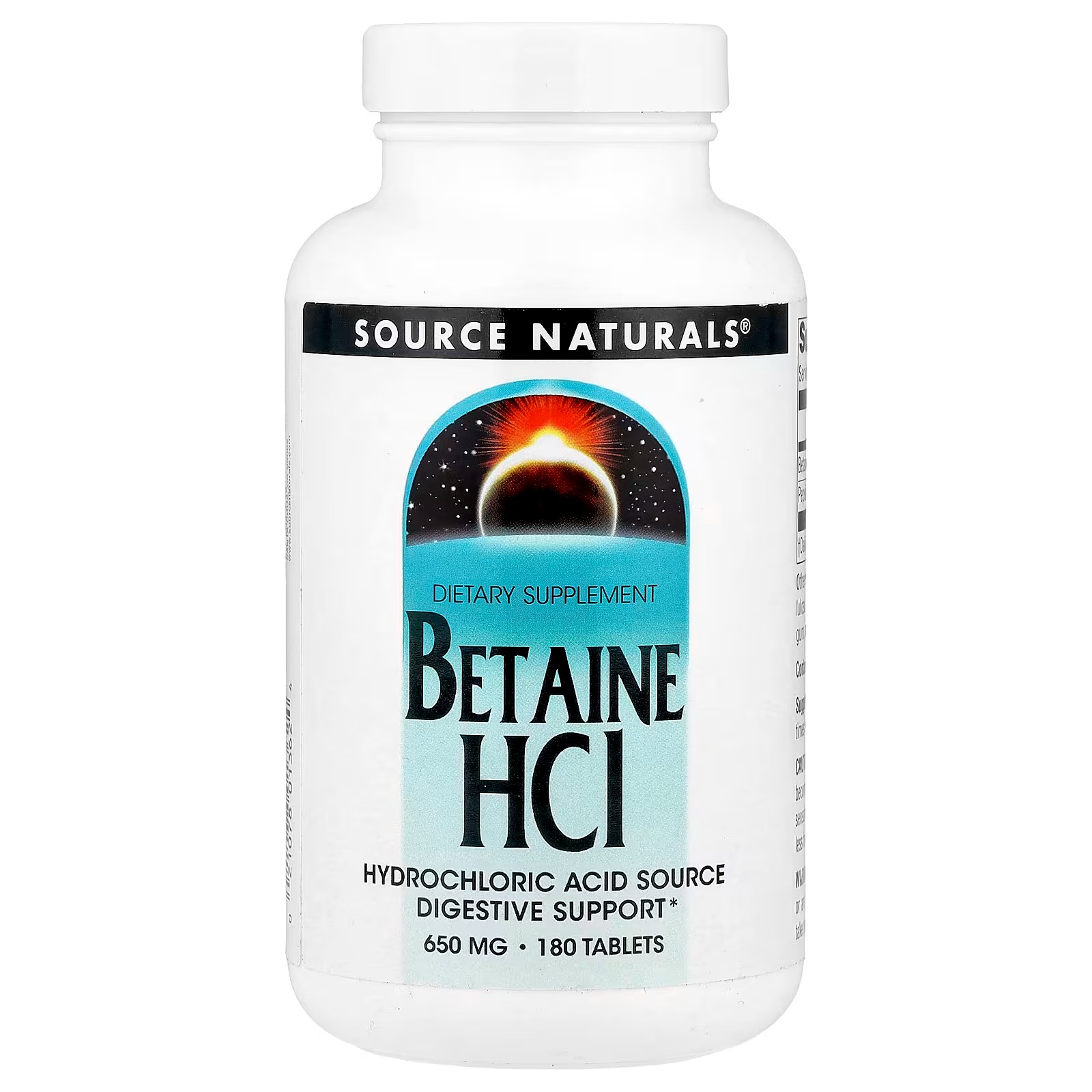 Source Naturals Betaine HCl 650 mg | Digestive Support Supplement | 180 Tablets