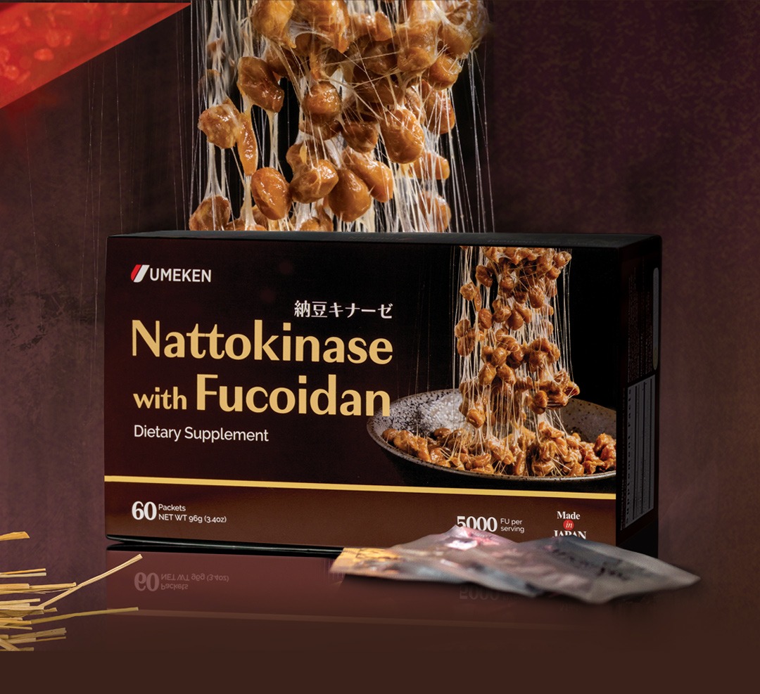 Umeken Nattokinase Plus Fucoidan | 5000 FU Natto Supplement | 60 Counts