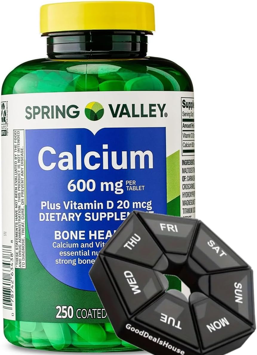 Spring Valley Calcium 600mg + Vitamin D3 20mcg | 250 Tablets