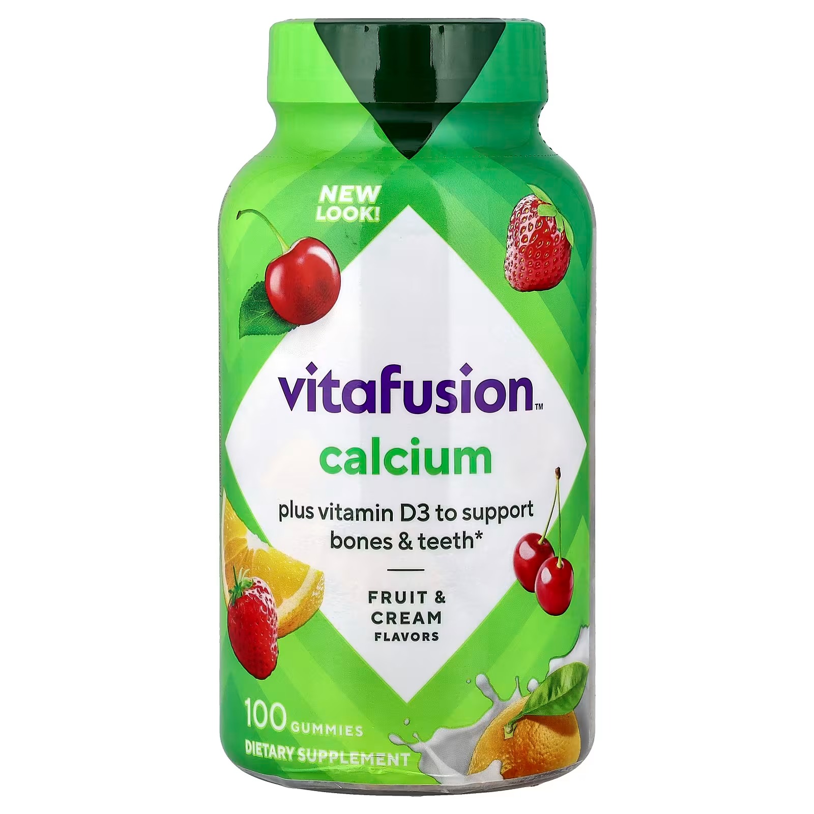 Vitafusion Calcium Gummies | Fruit & Cream Flavor | 100 Gummies