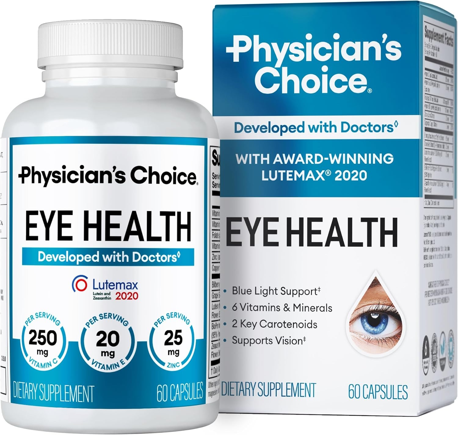 Physician's Choice Eye Health | Lutein, Zeaxanthin & Bilberry | Vision Support