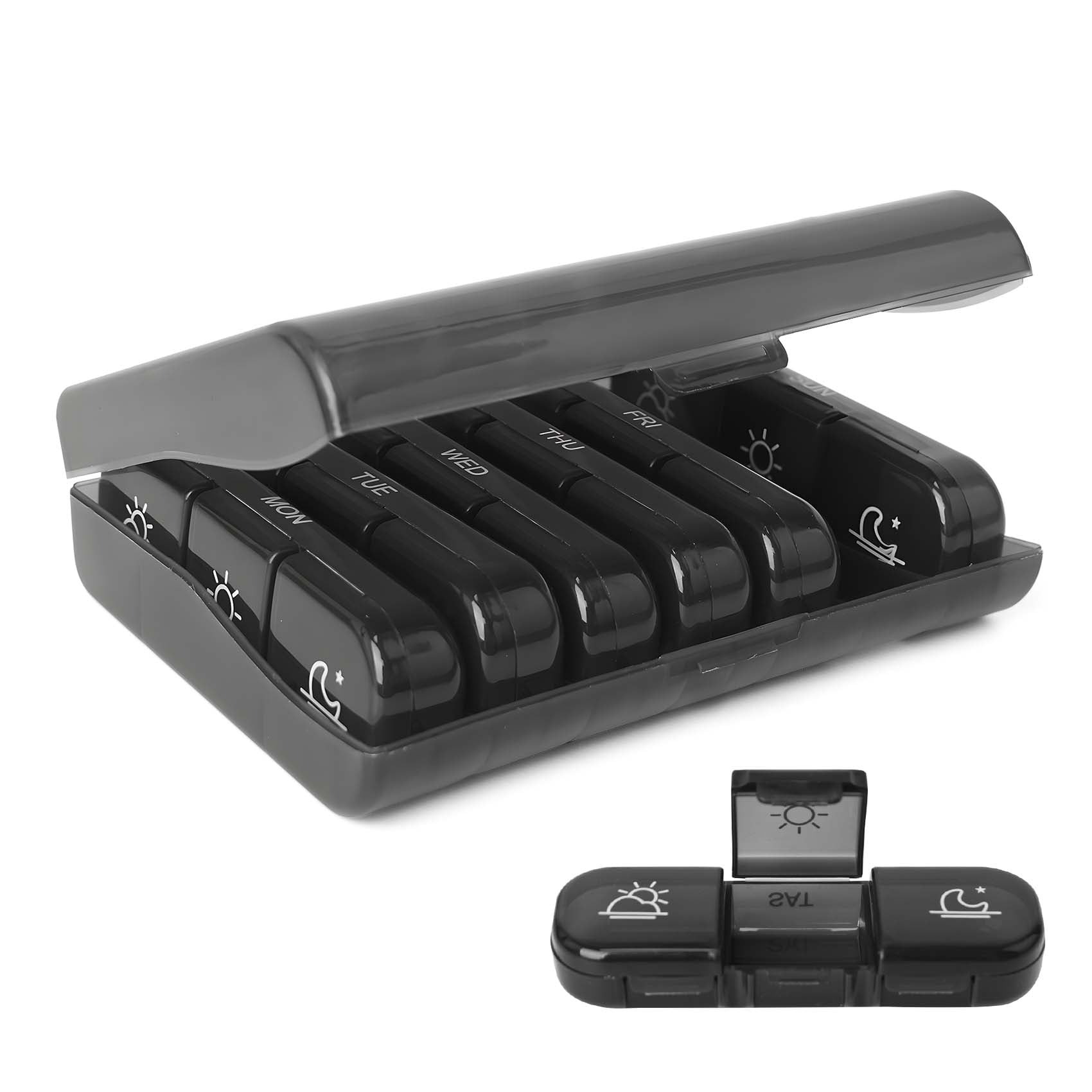 AUVON XL Weekly Pill Organizer | 2 Times a Day | AM PM Pill Box