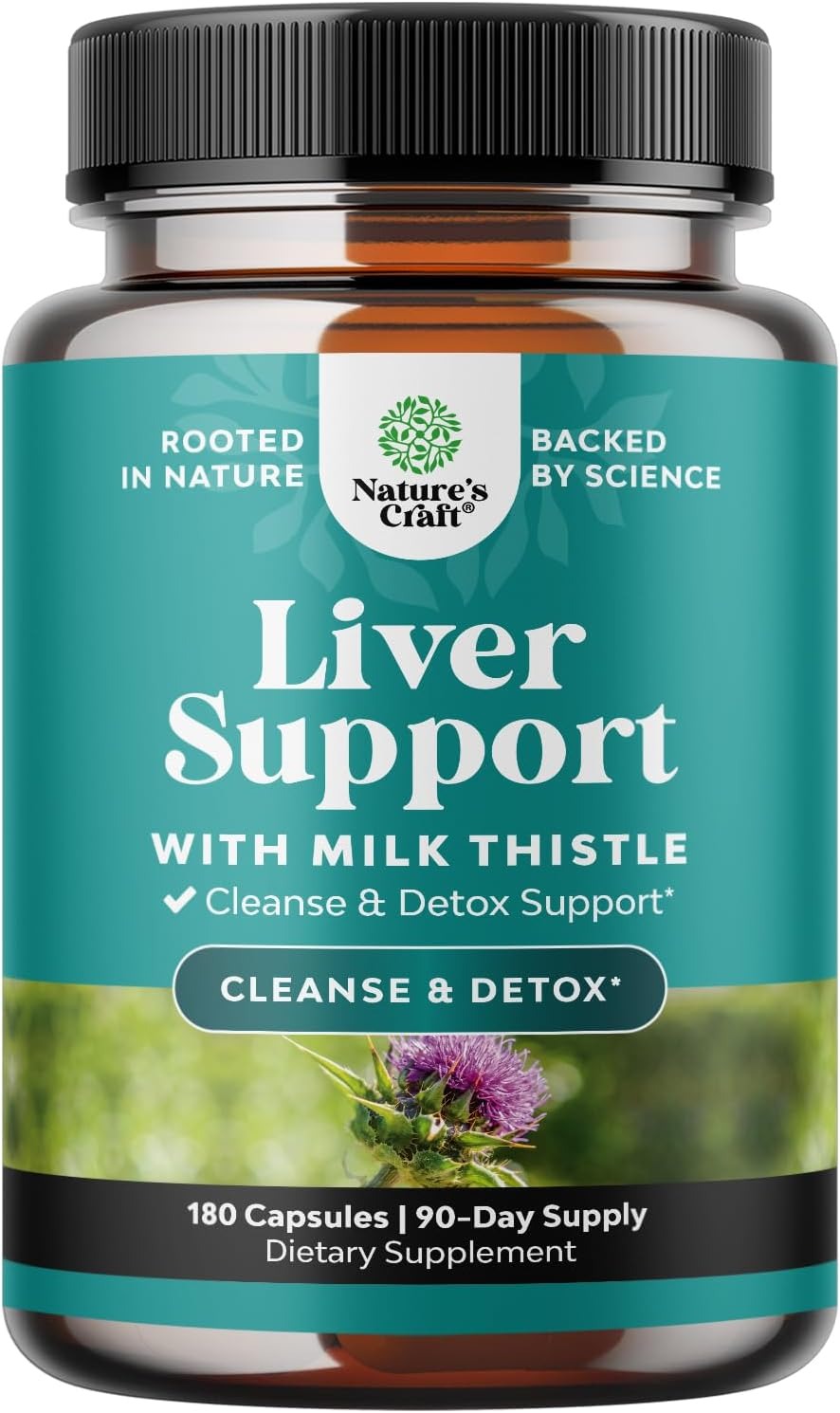 Nature'N Craft Liver Support with Milk Thistle | Herbal Wellness Supplement