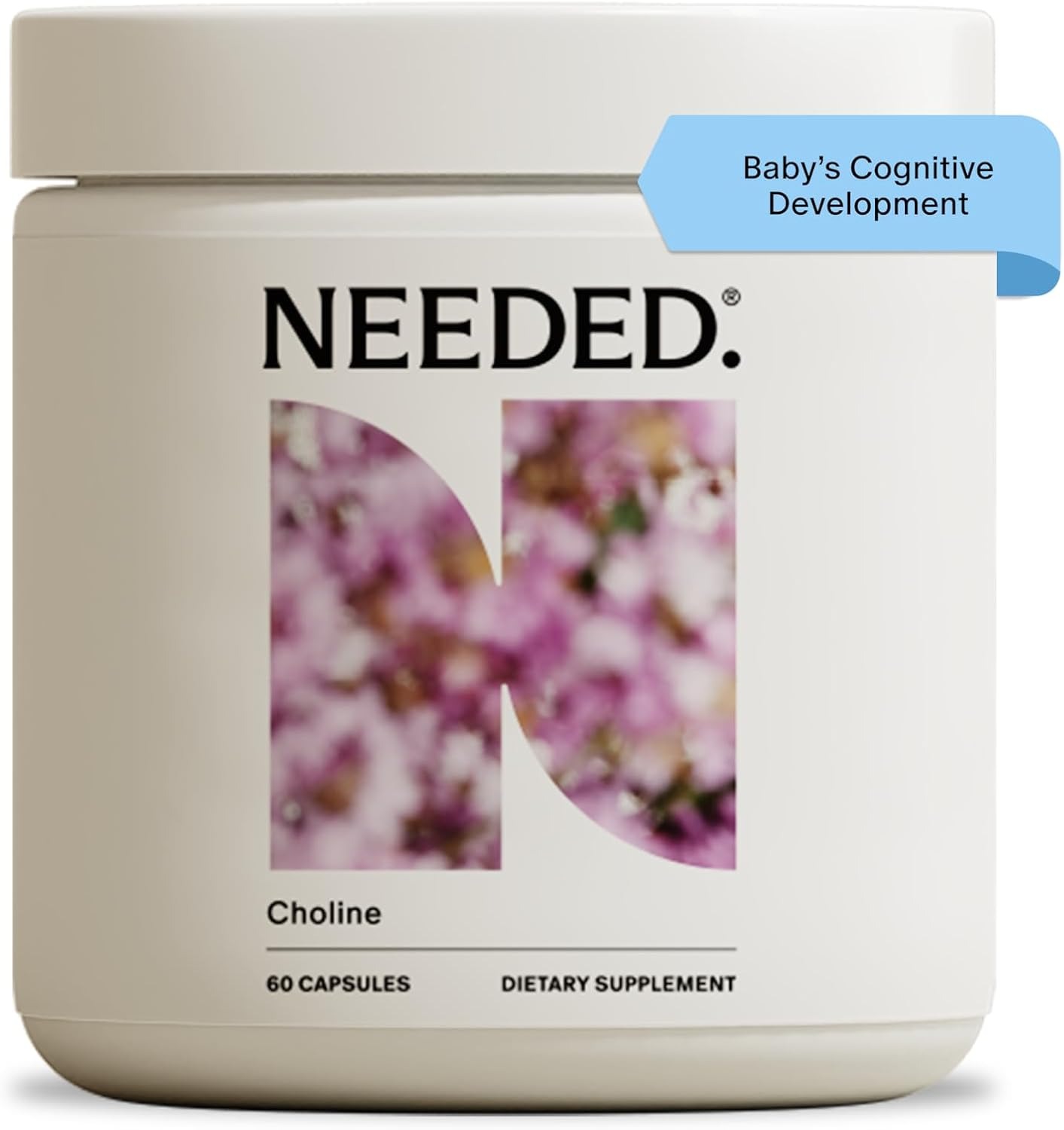 Needed Prenatal Choline 250mg | Prenatal Supplement for Women | 60 Capsules