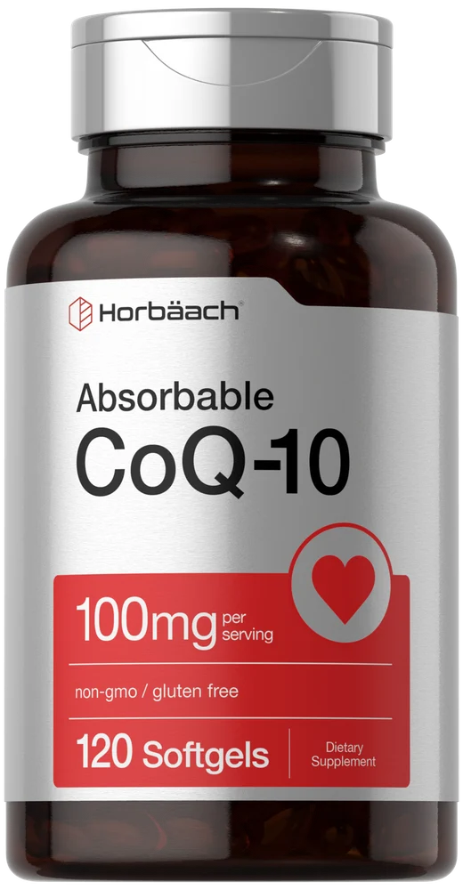 Horbaach CoQ10 100mg Supplement 120 Softgels  Non-GMO