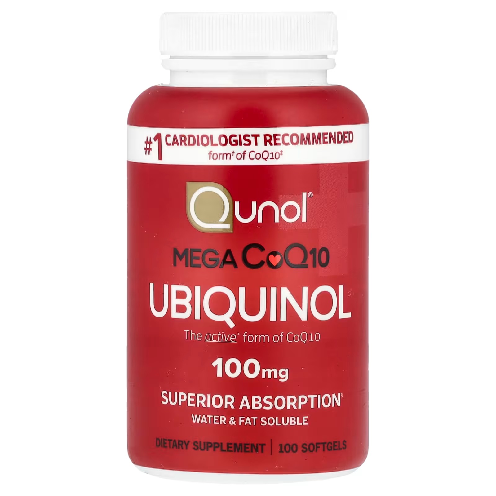 Qunol Mega Ubiquinol CoQ10 100mg | Superior Absorption | 60 Softgels