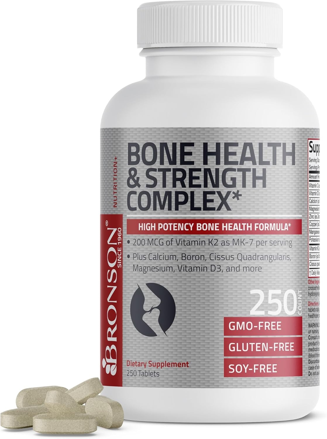 Bronson Bone Health & Strength Complex | Vitamin K2 MK7 200mcg | 120 Tablets