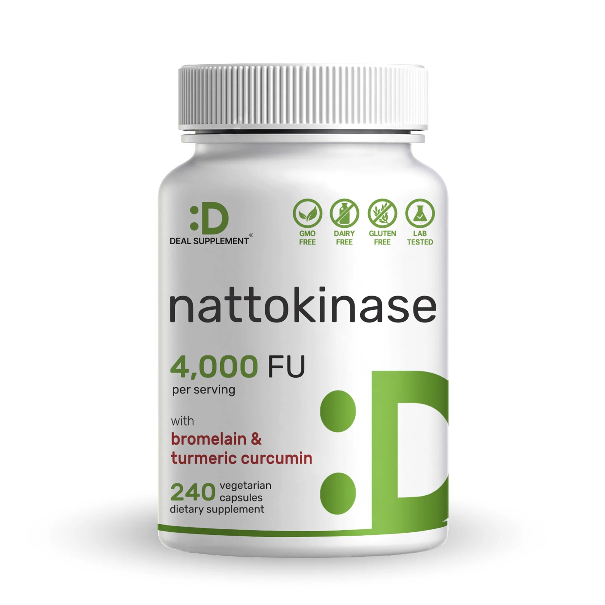 Nattokinase 4,000 FU Supplement | 240 Vegetarian Capsules