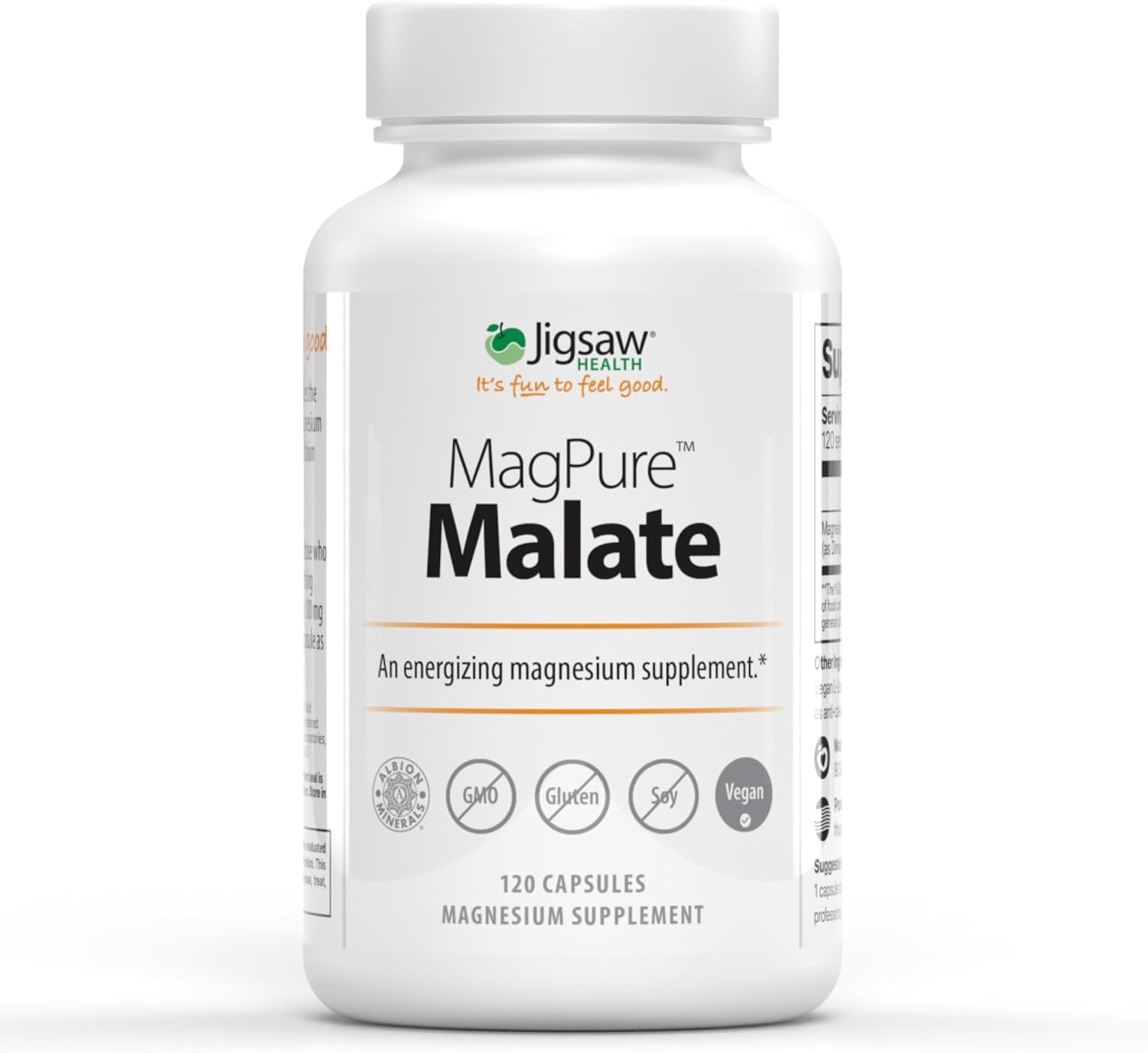 Jigsaw Health MagPure Malate | Premium Magnesium Malate | 120 Servings
