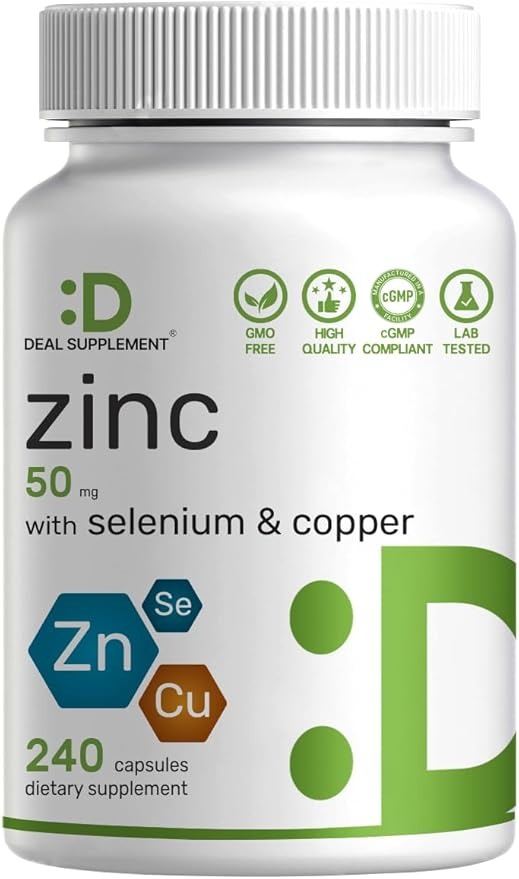 Zinc Picolinate 50mg with Selenium & Copper | 240 Capsules