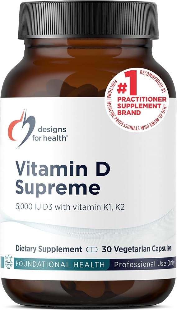 Designs for Health Vitamin D Supreme | Vitamin D3 5000 IU & K2 | 30