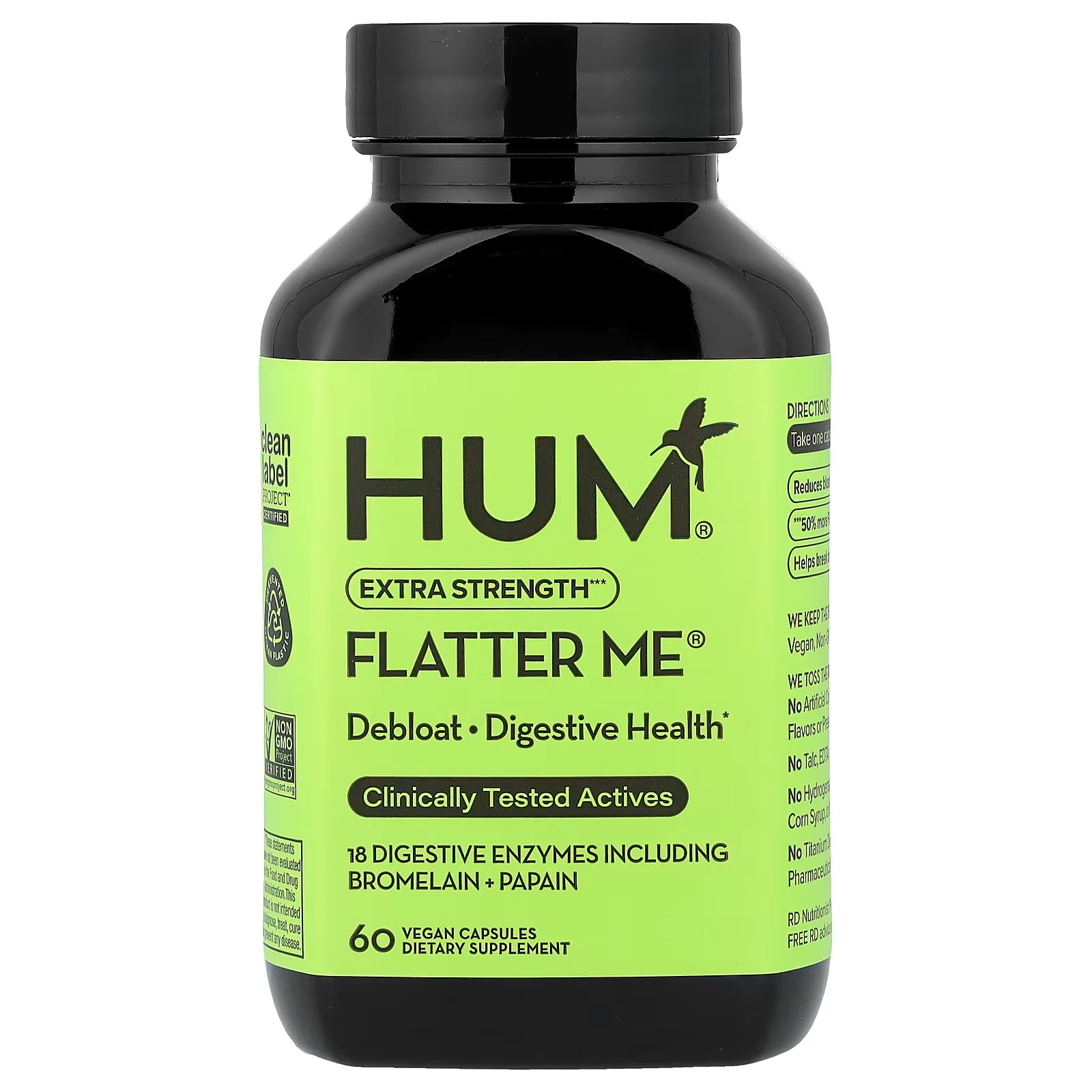 HUM Flatter Me Extra Strength Digestive Enzymes | 60 Capsules