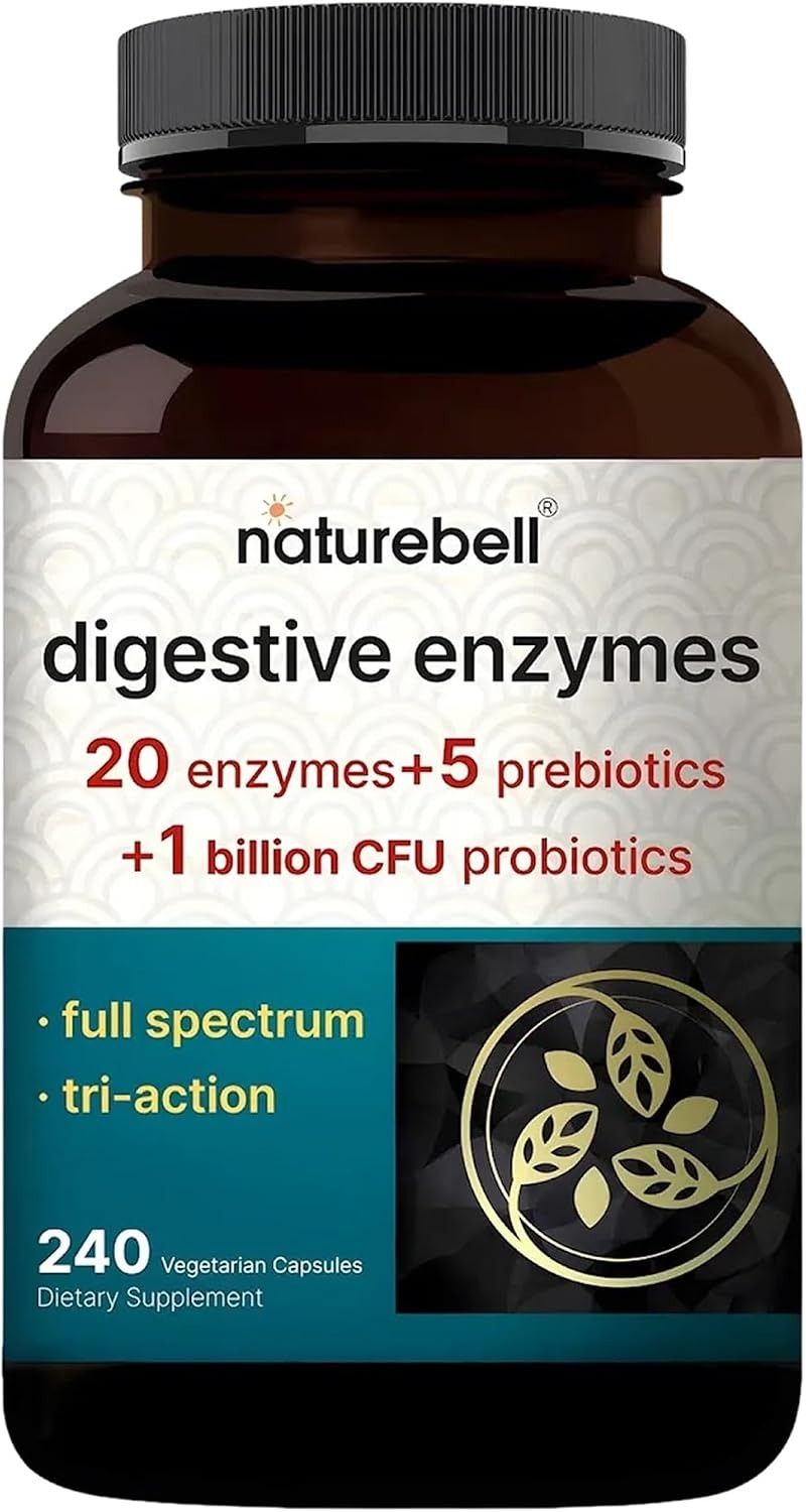 NatureBell Digestive Enzymes | Digestive Support Supplement | 240 Capsules