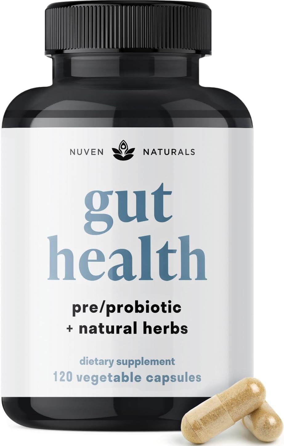 Nuven Naturals Gut Health Supplement | Probiotics, Prebiotics & Herbs