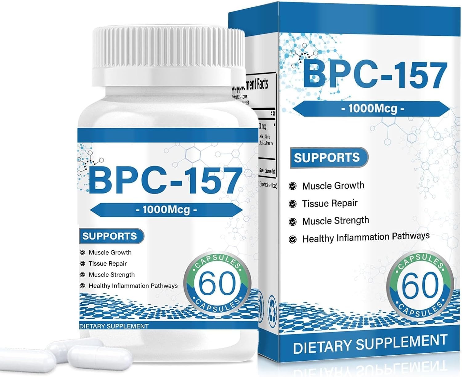 BPC-157 1000 mcg 60 Capsules – Non-GMO Formula