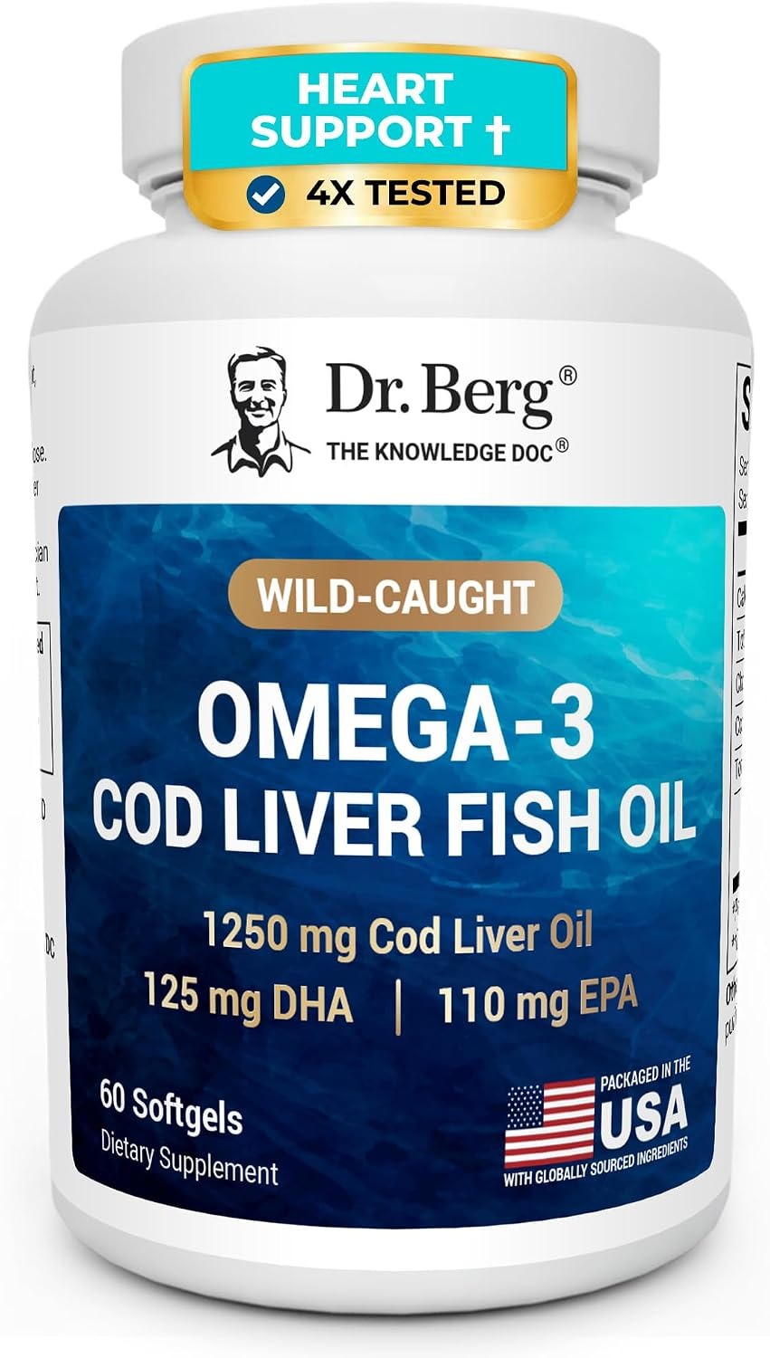 Dr Berg Omega-3 Cod Liver Fish Oil 60 Softgels in Pakistan