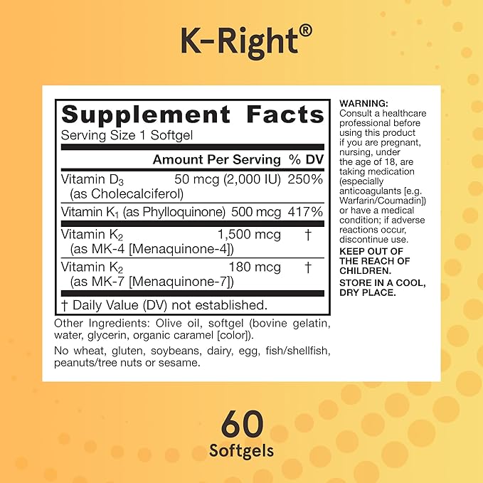 Jarrow Formulas K-Right – Vitamin K1 + K2 (MK-4, MK-7) + Vitamin D3 thumbnail 6