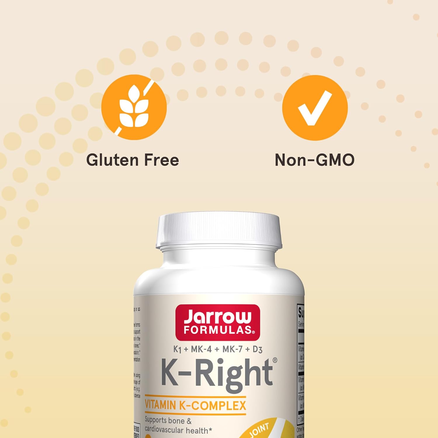 Jarrow Formulas K-Right – Vitamin K1 + K2 (MK-4, MK-7) + Vitamin D3 thumbnail 5