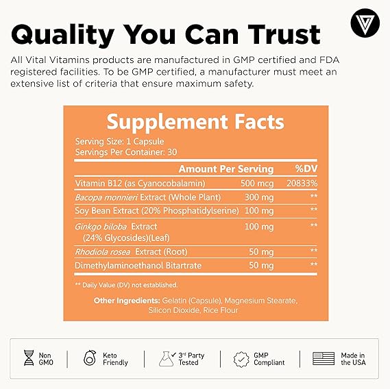 Vital Vitamins Brain Booster Capsules thumbnail 4
