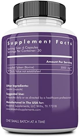 Ancestral Supplements Grassfed Beef Spleen Capsules thumbnail 3