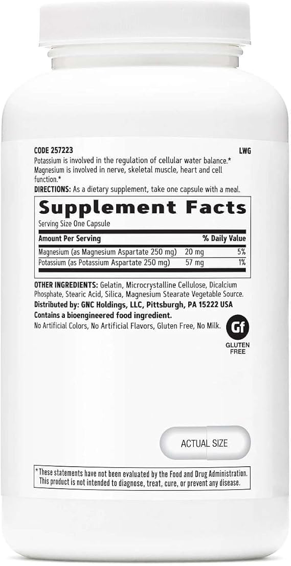 GNC Potassium & Magnesium Aspartate Capsules thumbnail 2