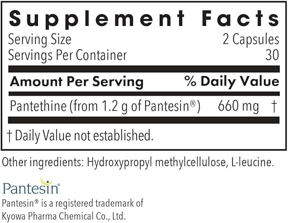 Allergy Research Group Pantethine Vitamin B5 Metabolite Capsules thumbnail 5