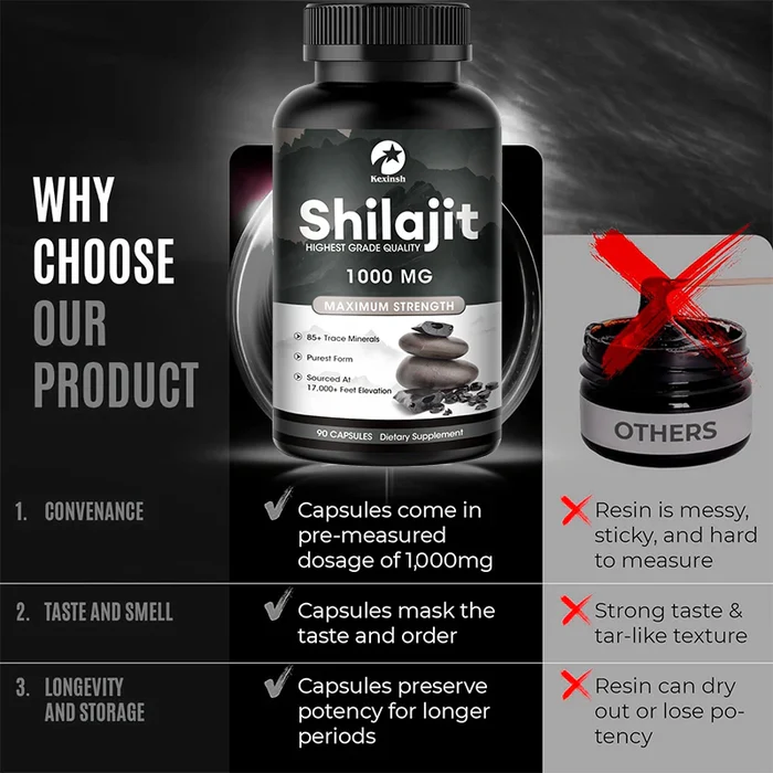 Kexinsh Shilajit Capsules 1000mg thumbnail 4