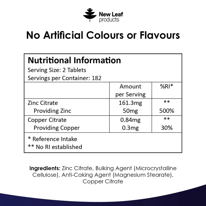 New Leaf Zinc 50mg High Strength Capsules thumbnail 3