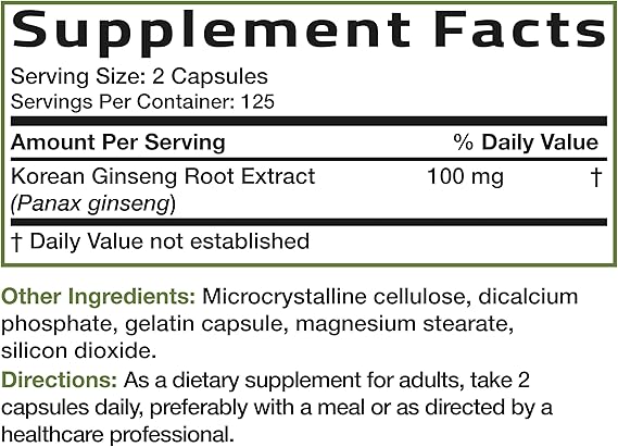 Bronson Korean Ginseng 500mg Capsules thumbnail 4