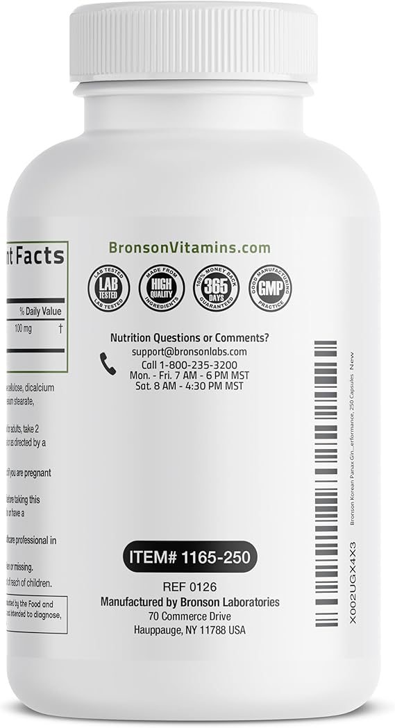 Bronson Korean Ginseng 500mg Capsules thumbnail 5