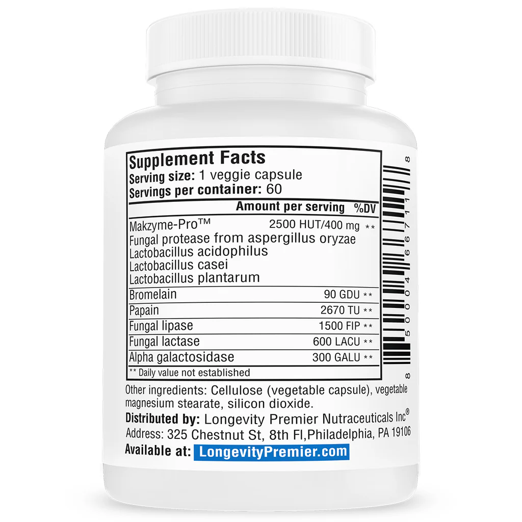 Longevity Premier Digestive Enzymes Plus Capsule thumbnail 6