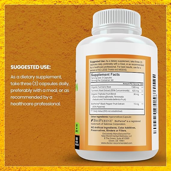 Pslalae Turmeric Curcumin 2250mg Capsules thumbnail 3