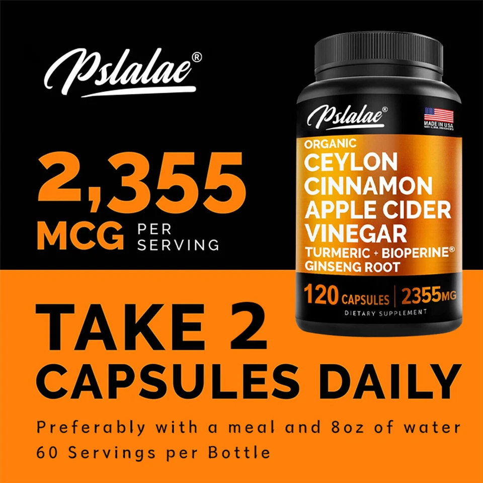 Pslalae Ceylon Cinnamon Apple Cider Vinegar Capsules thumbnail 3