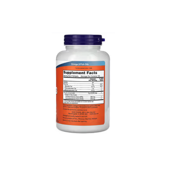 Now Foods Molecularly Distilled Omega-3 Fish Oil 200 Softgels thumbnail 2