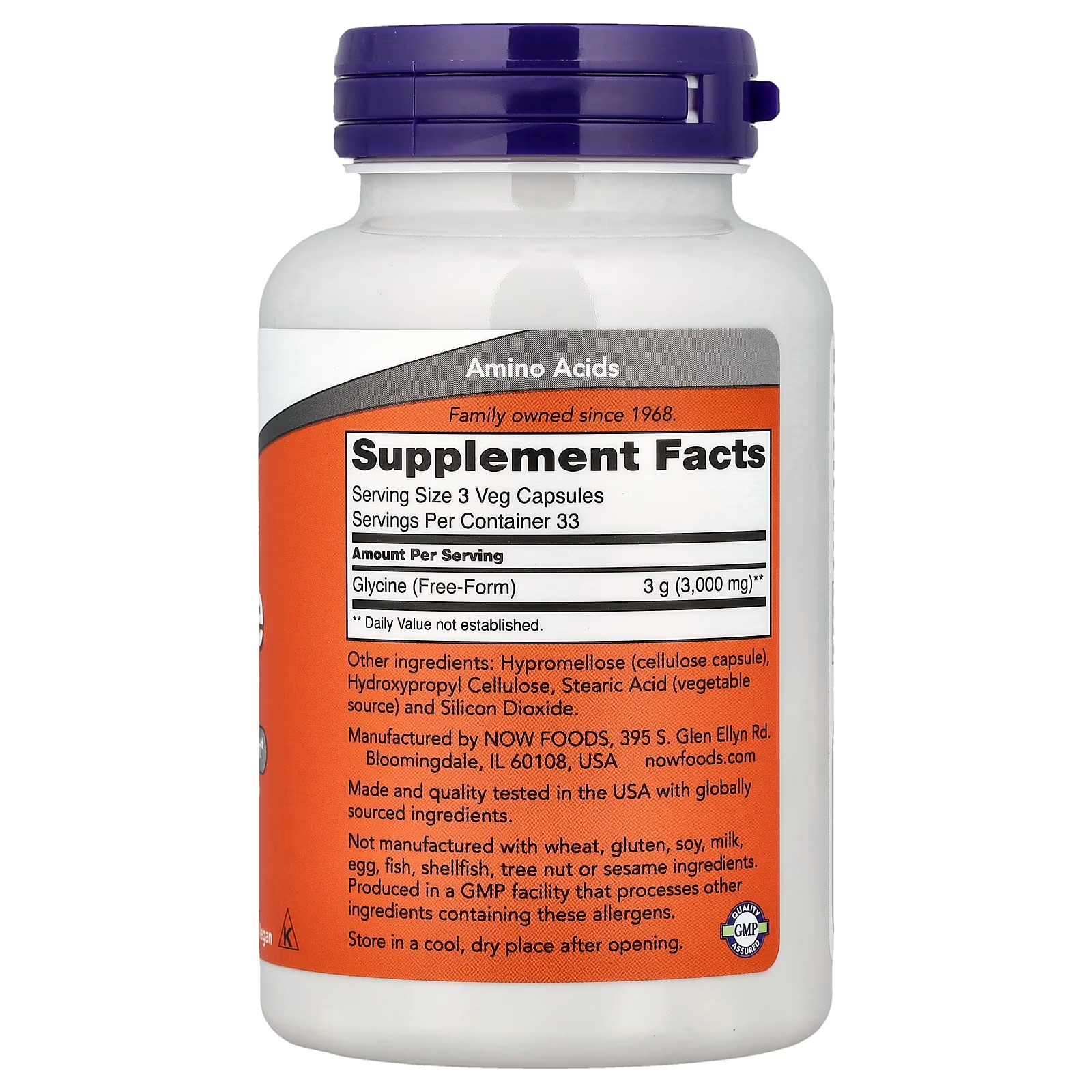 NOW Foods Glycine Promotes Restful Sleep 100  Capsules thumbnail 2