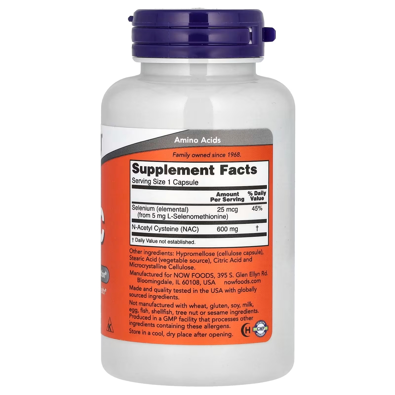 NOW Foods NAC With Selenium Free Radical Protection 100 Capsules thumbnail 2