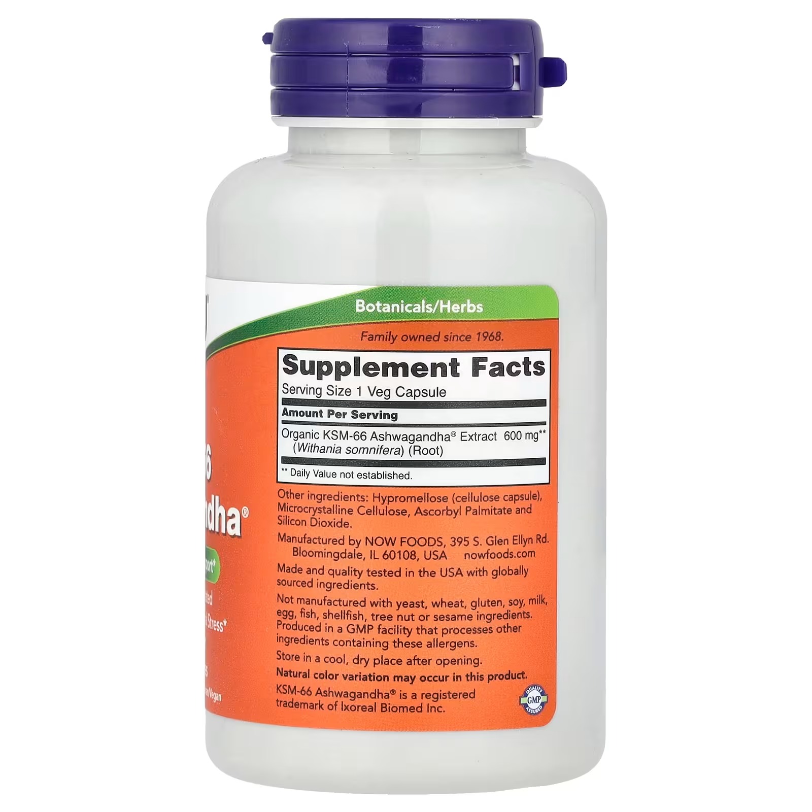 NOW Foods KSM-66 Ashwagandha® 600 mg Stress & Mood Support 90  Capsules thumbnail 2