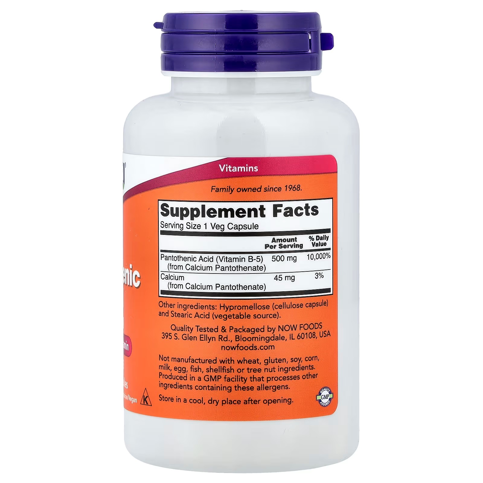 NOW Foods Pantothenic Acid 500 mg 100  Capsules thumbnail 2
