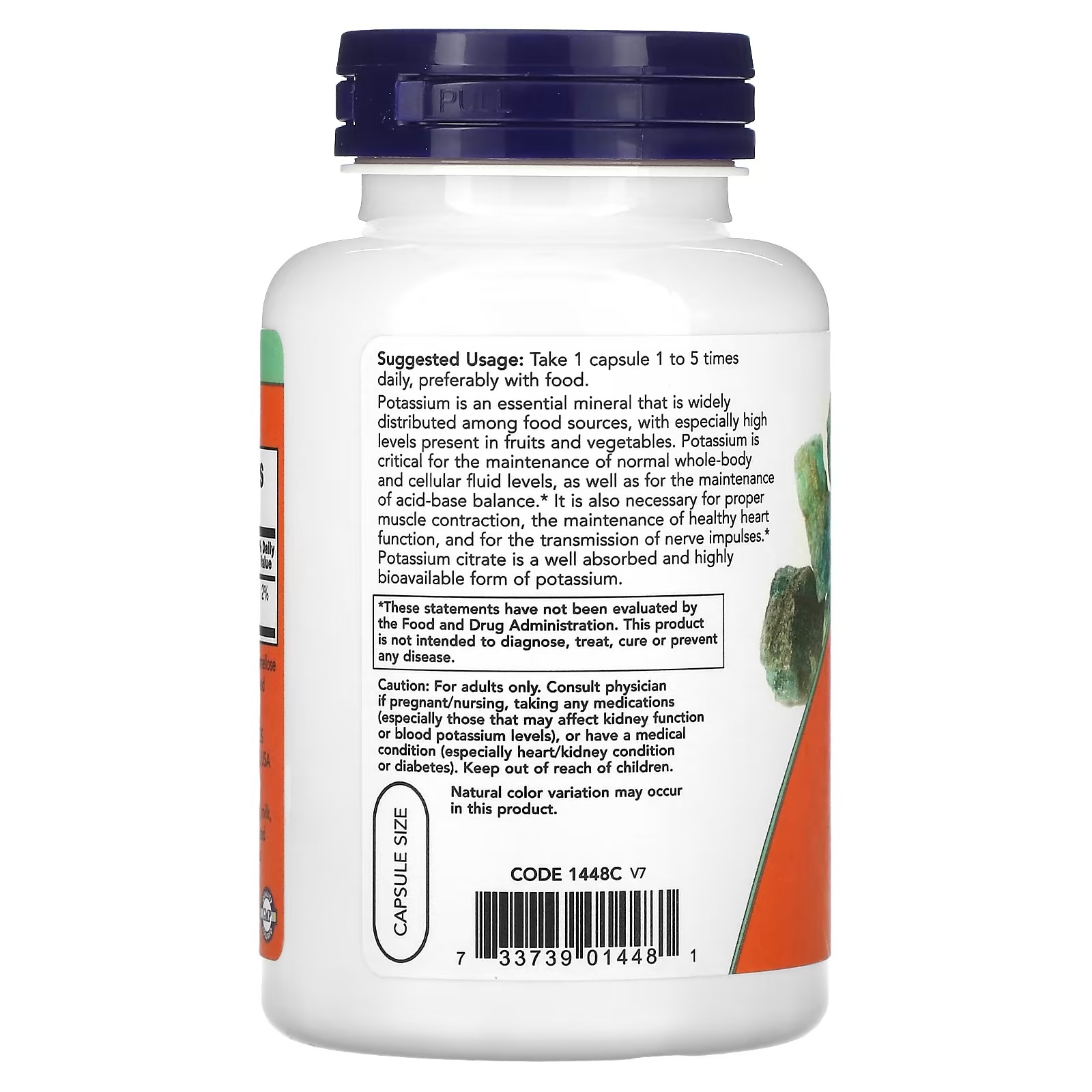 NOW Foods Potassium Citrate, 99 mg Essential Mineral 180  Capsules thumbnail 2