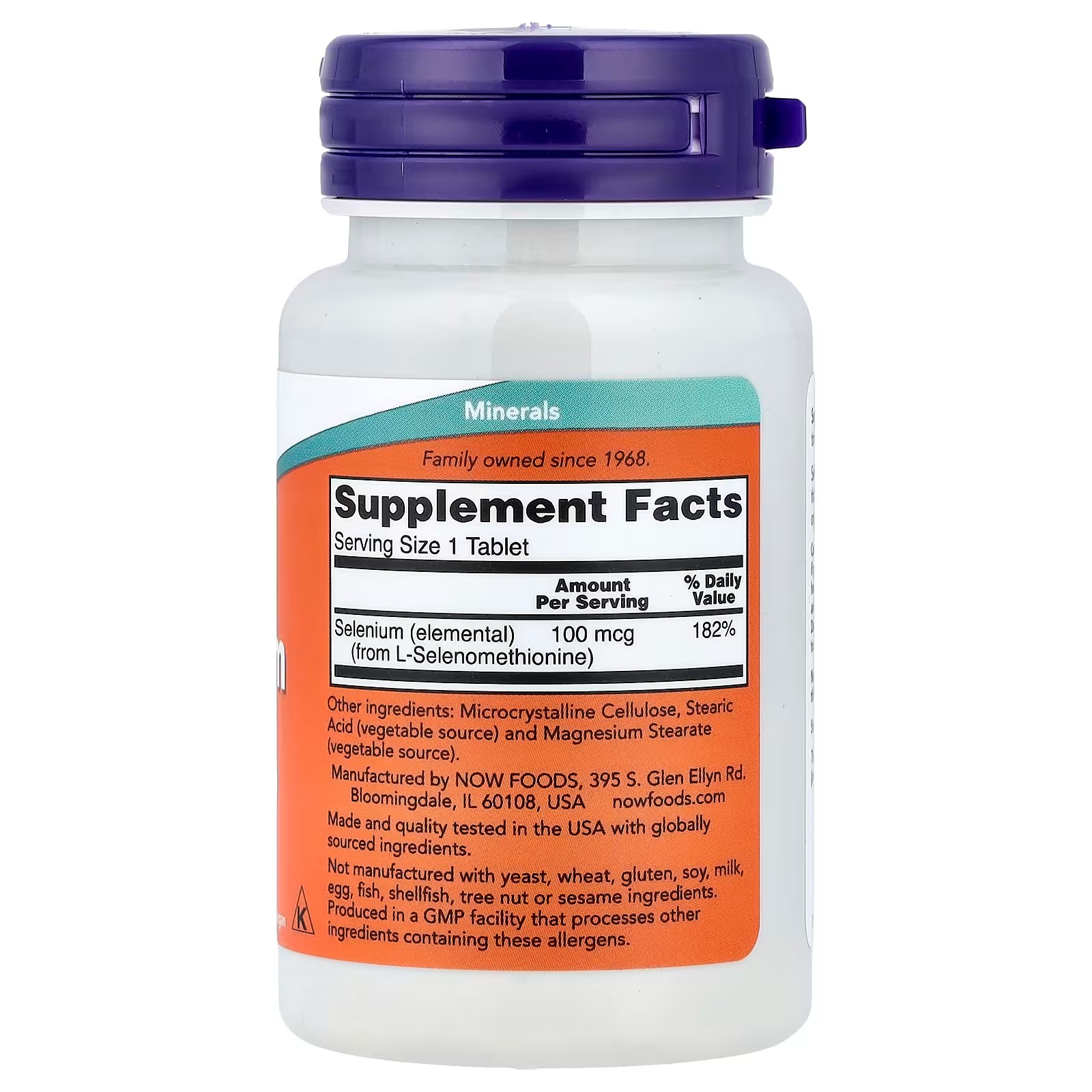 NOW Foods Selenium 100 mcg Essential Mineral 100 Tablets thumbnail 2