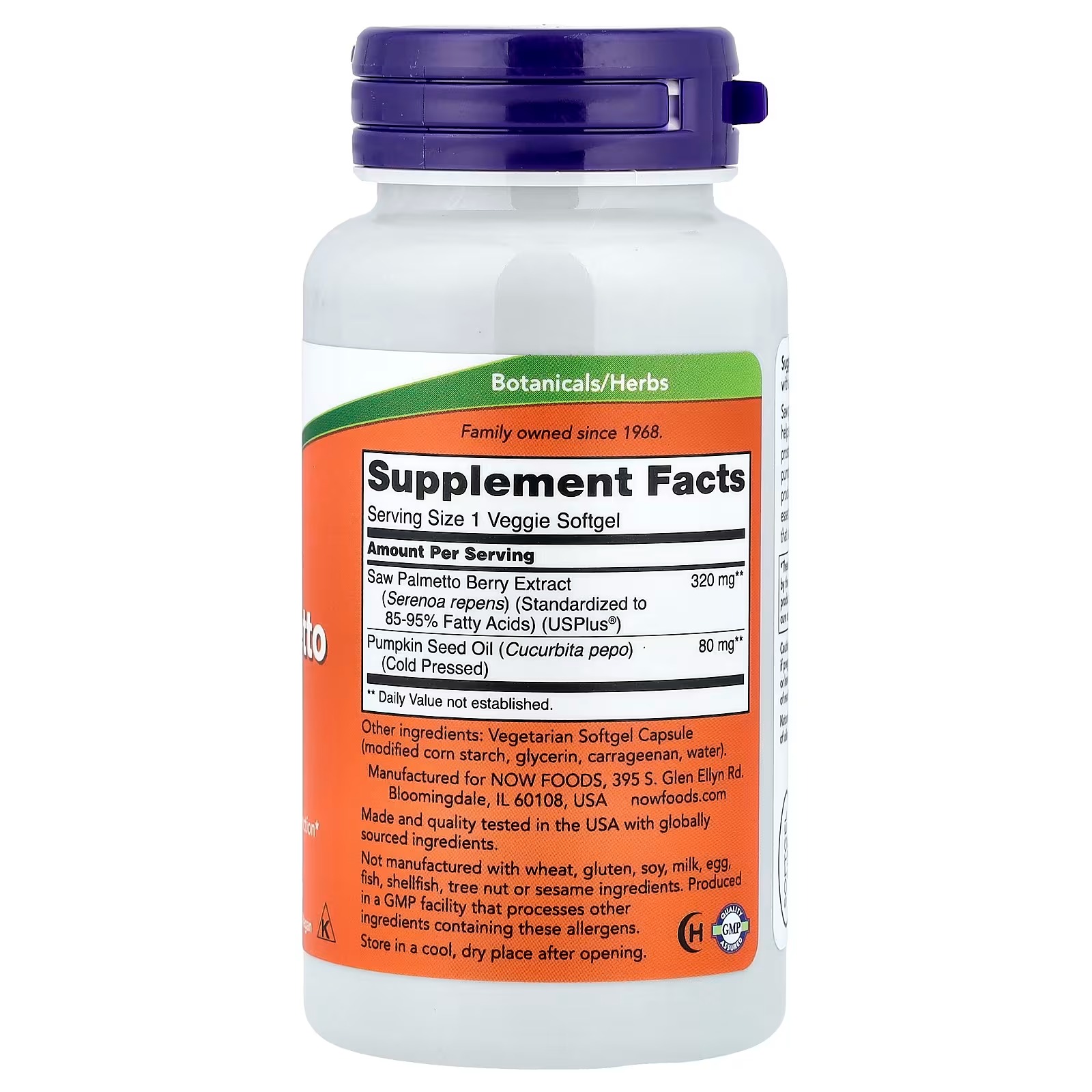 NOW Foods Saw Palmetto ExtractMen's Health 90 Softgels thumbnail 2