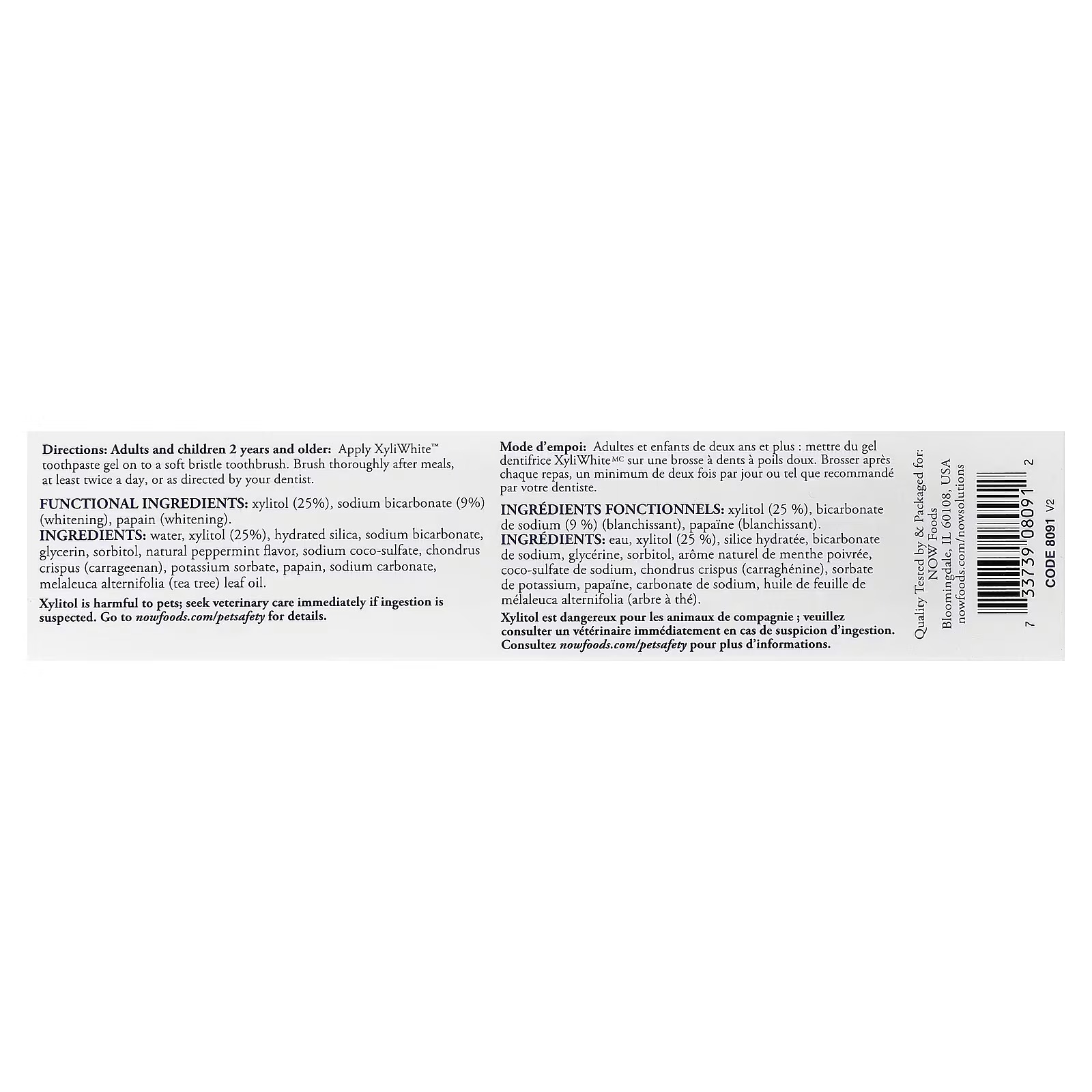 NOW Foods Solutions XyliWhite™ Toothpaste Gel Platinum Mint 181 g thumbnail 2