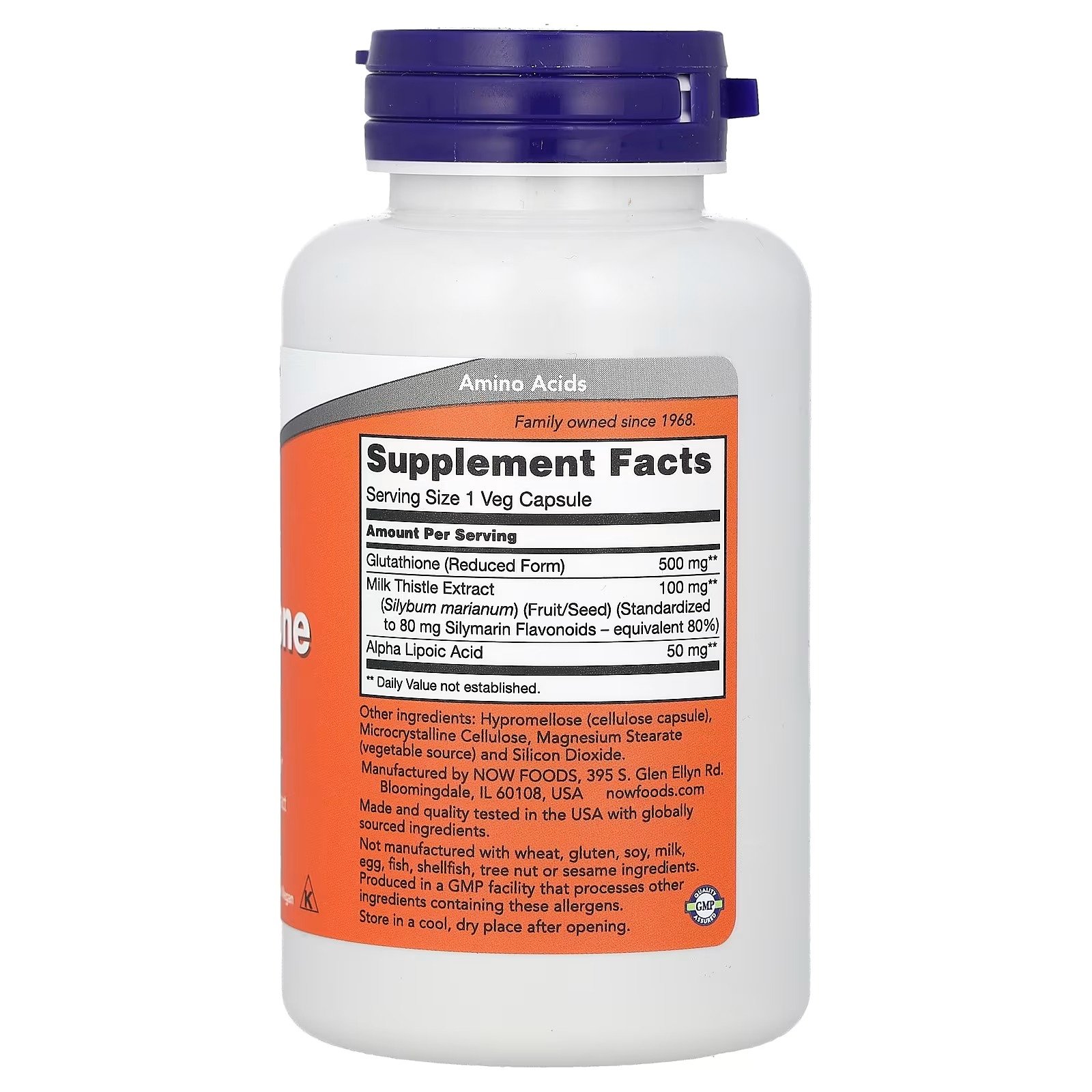 NOW Foods Glutathione With Milk Thistle Extract & Alpha Lipoic Acid 60  Capsules thumbnail 2