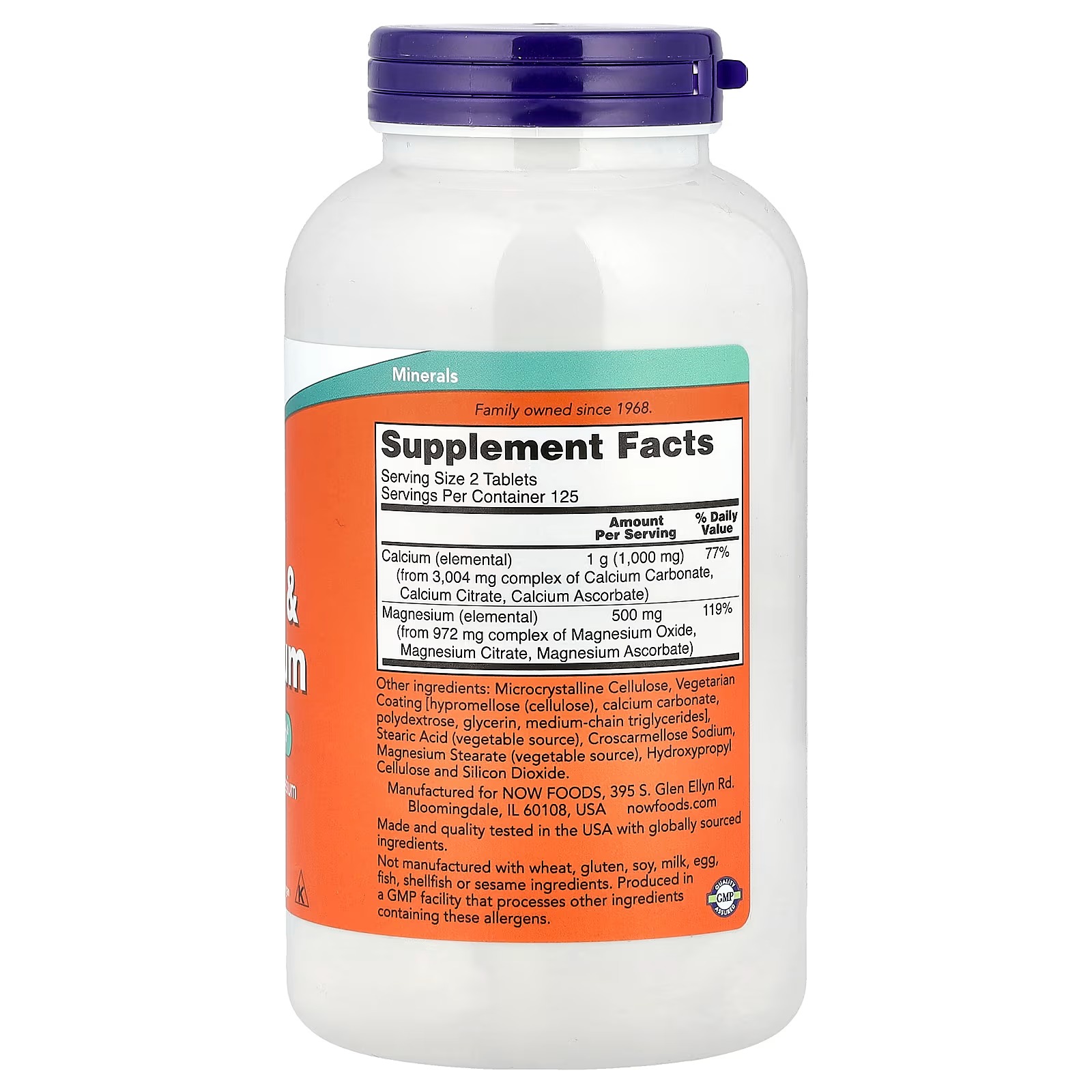 NOW Foods Calcium & Magnesium Supports Bone Health 250 Tablets thumbnail 2