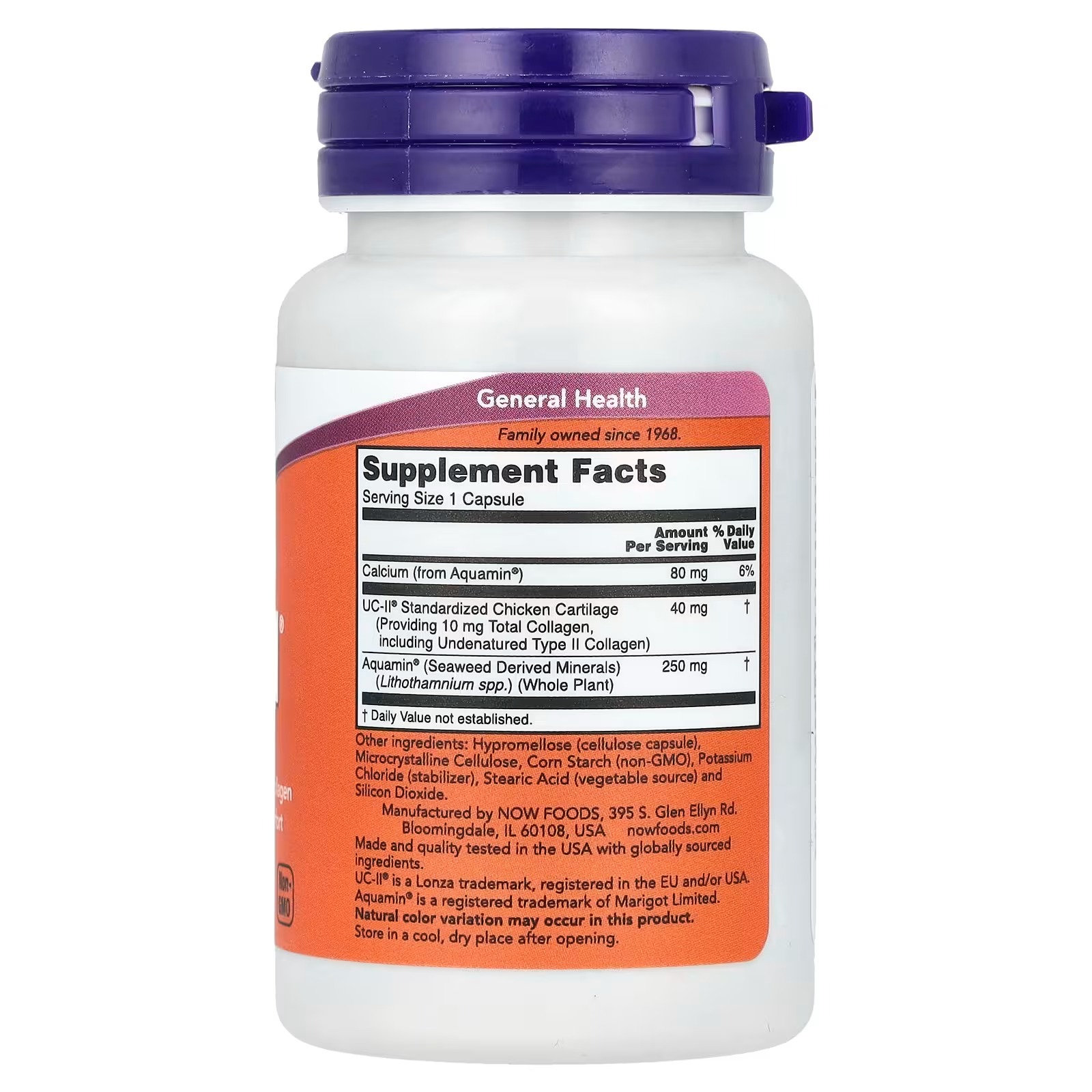 NOW Foods, UC-II® Joint Health with Undenatured Type II Collagen, 60 Capsules thumbnail 2