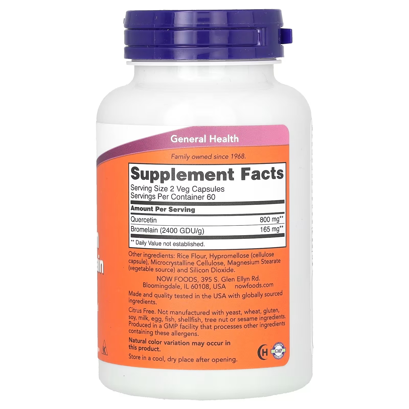 NOW Foods Quercetin with Bromelain Respiratory Health 120 Capsules thumbnail 2