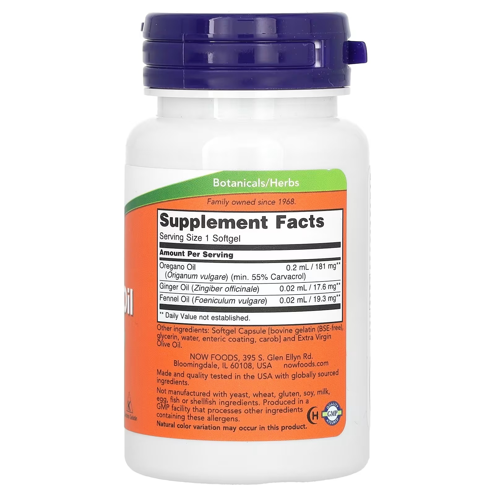 NOW Foods Oregano Oil Intestinal Support 90 Softgels thumbnail 2