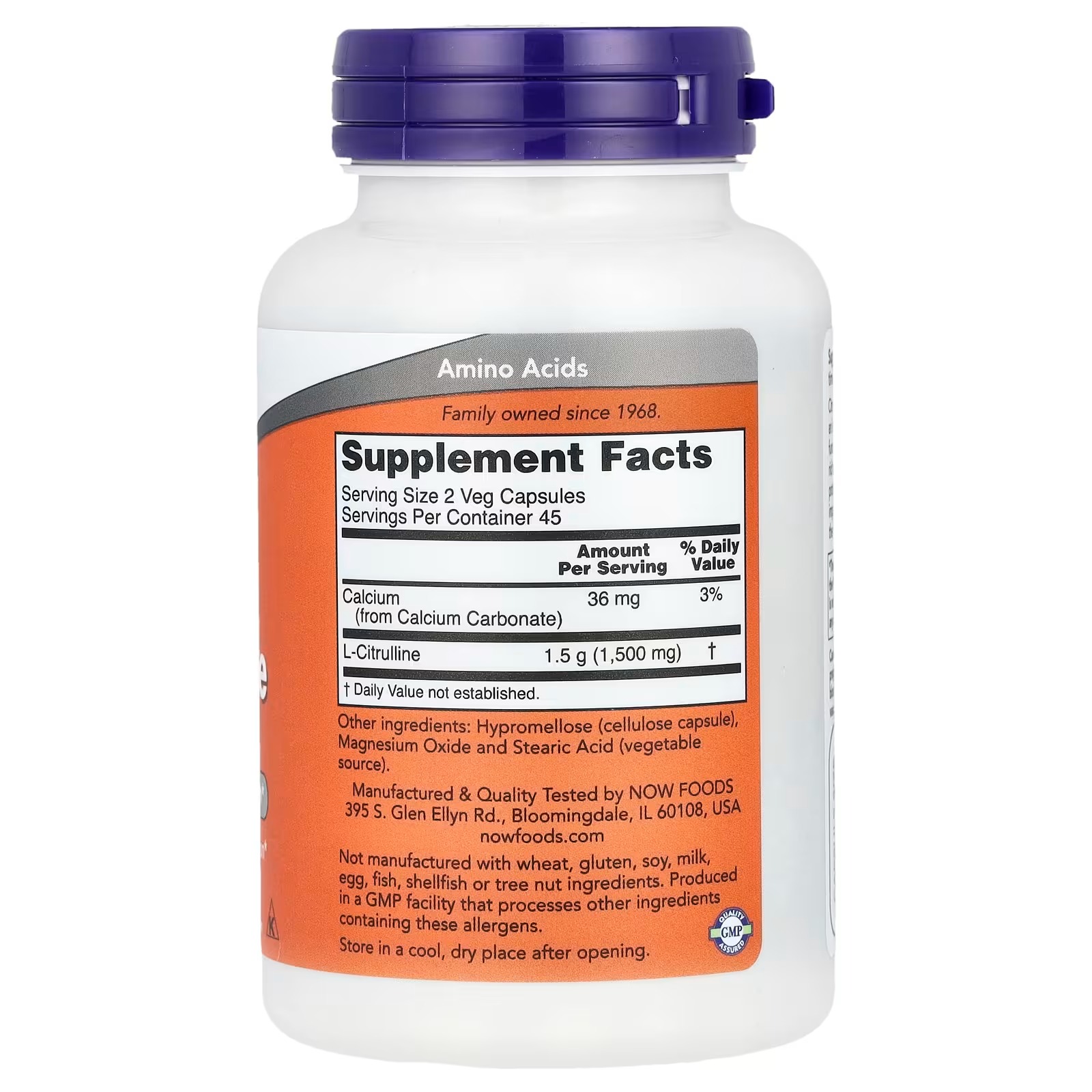 NOW Foods L-Citrulline, 750 mg Supports Protein Metabolism 90  Capsules thumbnail 2