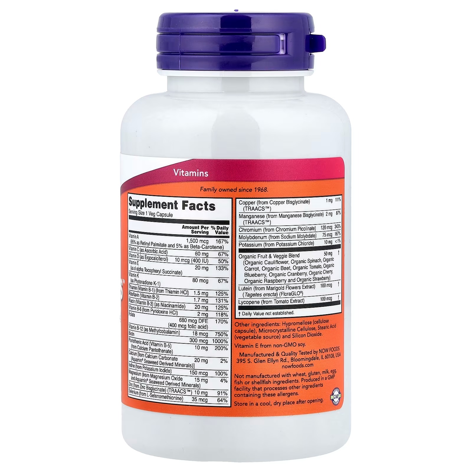 NOW Foods Daily Vits™ Multi Vitamin & Mineral 120  Capsules thumbnail 2